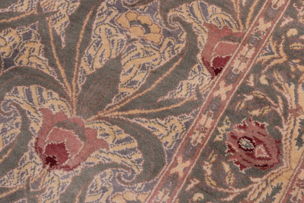 handmade Transitional Hamjolie Lt. Green Lt. Green Hand Knotted RECTANGLE 100% WOOL area rug 5x7