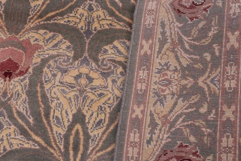 handmade Transitional Hamjolie Lt. Green Lt. Green Hand Knotted RECTANGLE 100% WOOL area rug 5x7