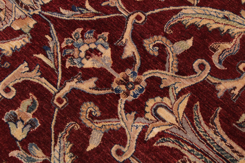 handmade Traditional  Red Tan Hand Knotted RECTANGLE 100% WOOL area rug 9' x 12'