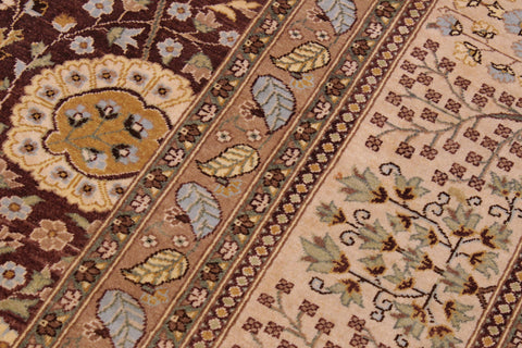 handmade Traditional  Chocolate Chocolate Hand Knotted RECTANGLE 100% WOOL area rug 9' x 12'