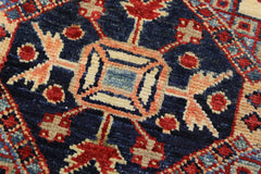 handmade Geometric Super Kazak Beige Red Hand Knotted RECTANGLE 100% WOOL area rug 2x4