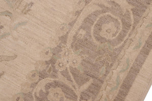 handmade Transitional Lahore Beige Brown Hand Knotted RECTANGLE 100% WOOL area rug 8' x 10'
