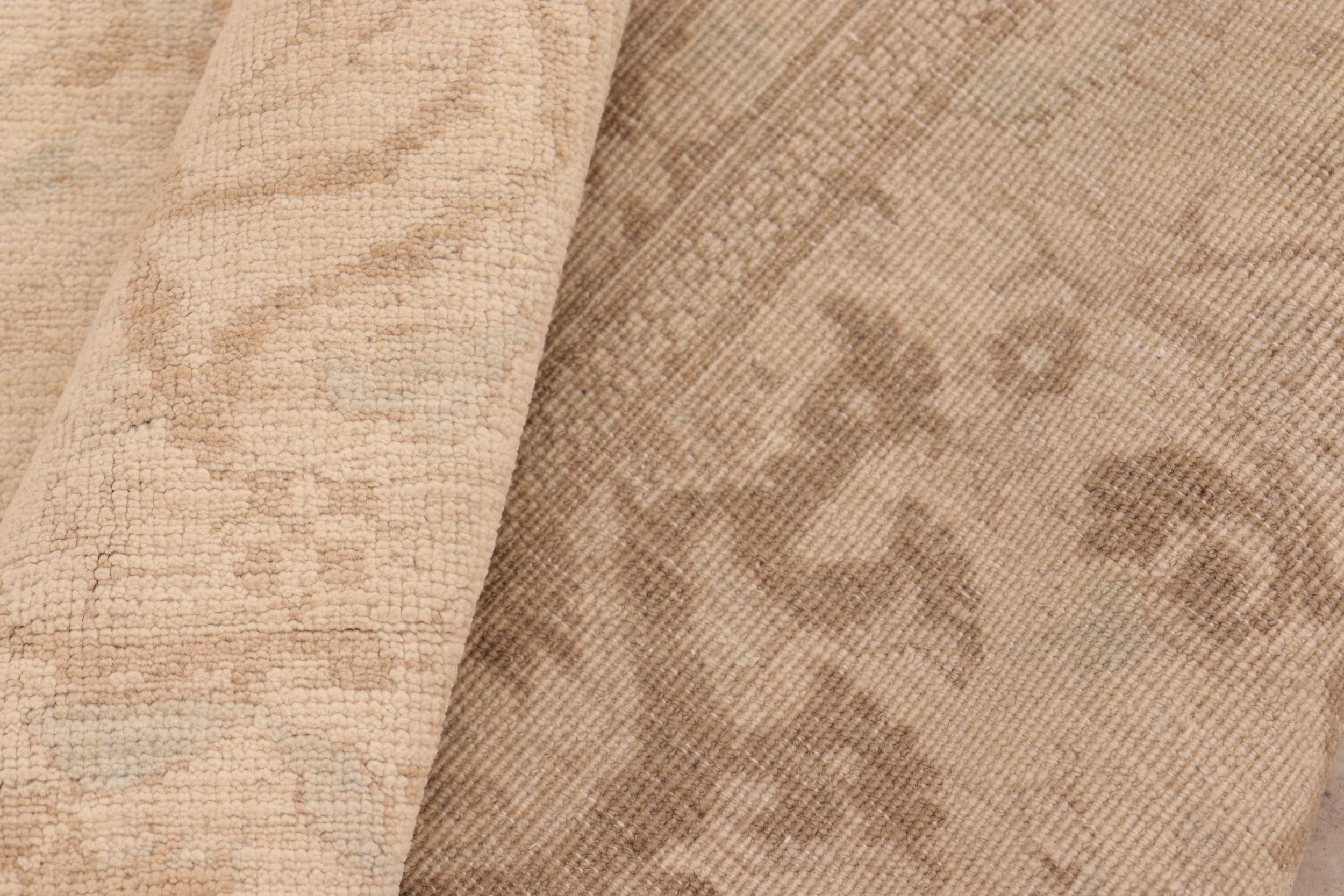 handmade Modern Kafkaz Beige Tan Hand Knotted RECTANGLE 100% WOOL area rug 8' x 10'