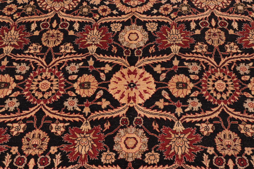 handmade Transitional  Black Tan Hand Knotted RECTANGLE 100% WOOL area rug 8' x 10'