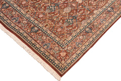 handmade Transitional Mujahid Brown Tan Hand Knotted RECTANGLE 100% WOOL area rug 8x10