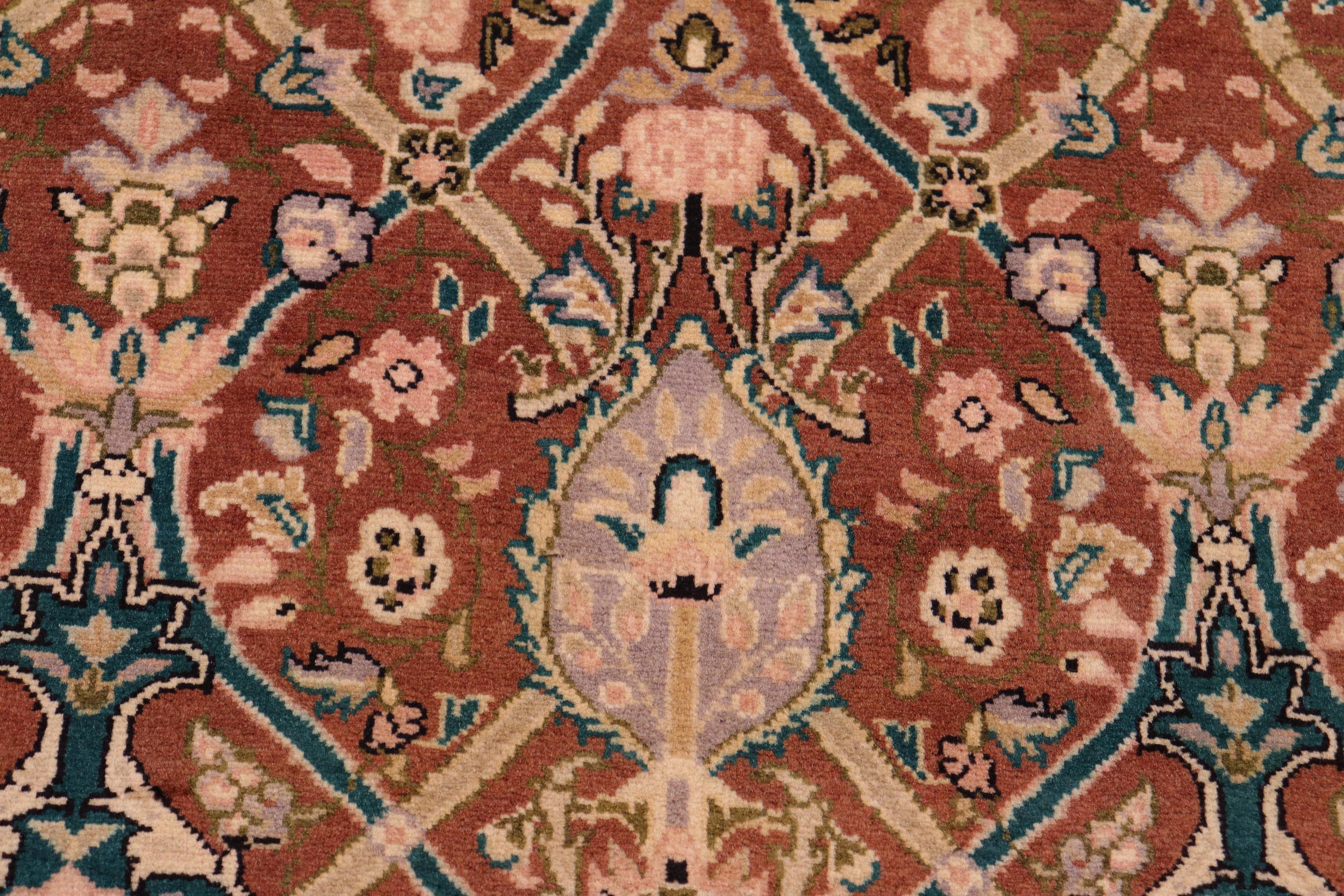 handmade Transitional Mujahid Brown Tan Hand Knotted RECTANGLE 100% WOOL area rug 8x10