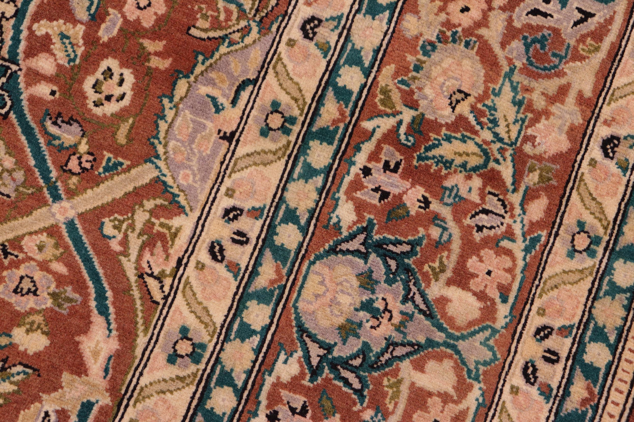 handmade Transitional Mujahid Brown Tan Hand Knotted RECTANGLE 100% WOOL area rug 8x10