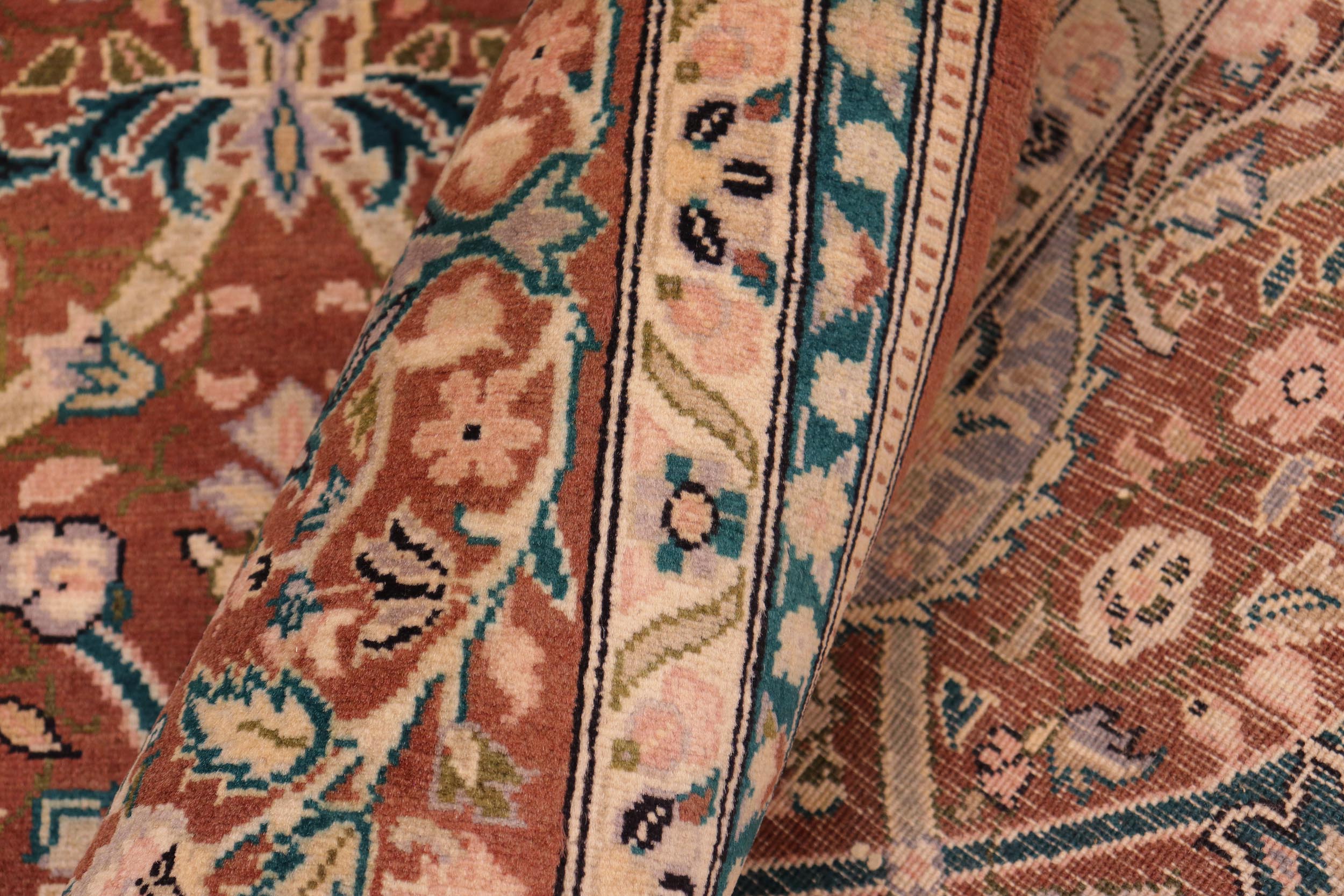 handmade Transitional Mujahid Brown Tan Hand Knotted RECTANGLE 100% WOOL area rug 8x10