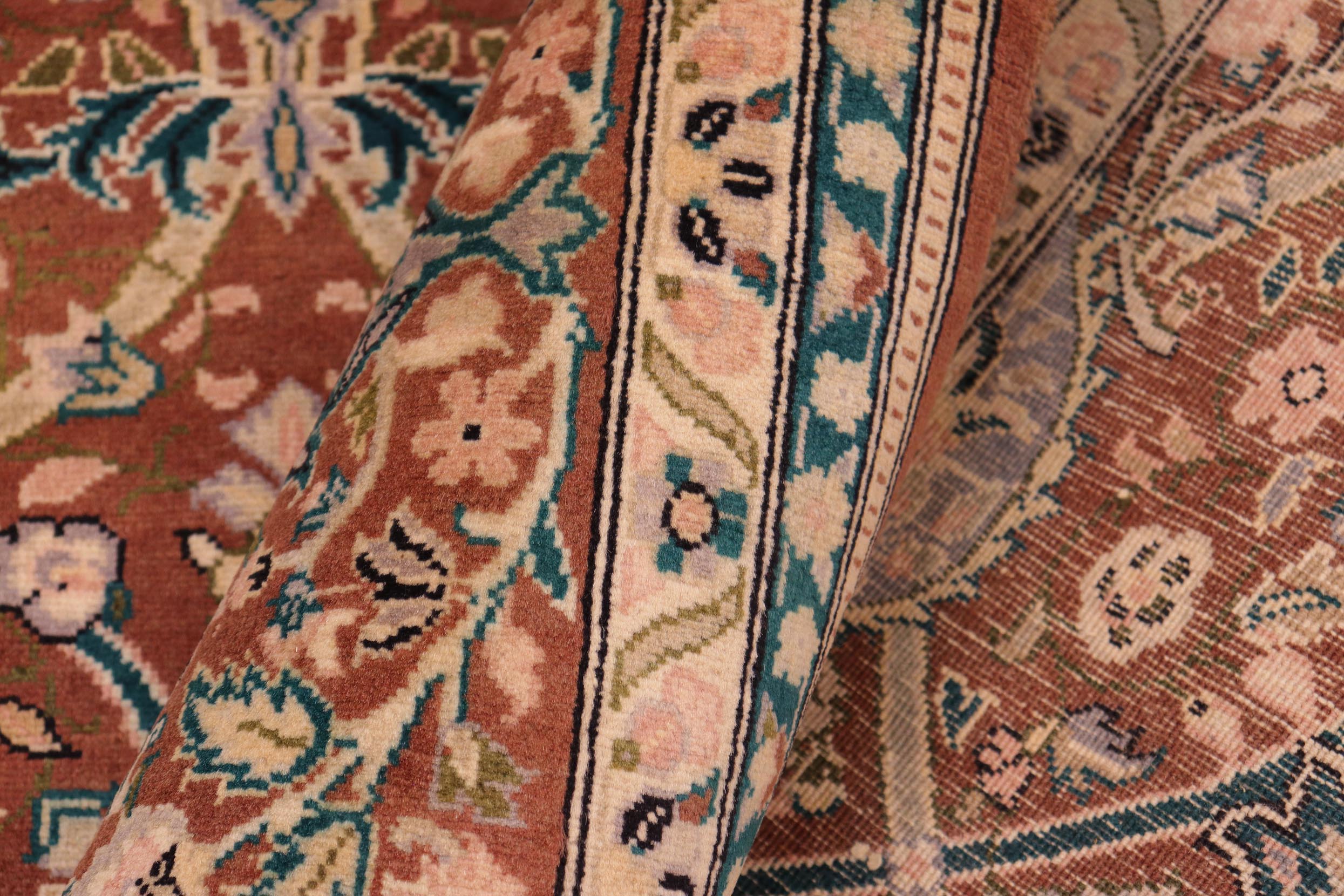 handmade Transitional Mujahid Brown Tan Hand Knotted RECTANGLE 100% WOOL area rug 8x10