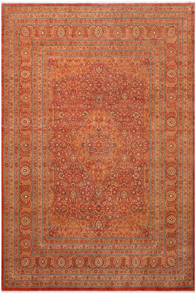 Traditional Nauras Kashton Rust Rust Hand Knotted Area rugs 9 x 12