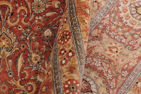 handmade Traditional Nauras Rust Rust Hand Knotted RECTANGLE 100% WOOL area rug 9x12