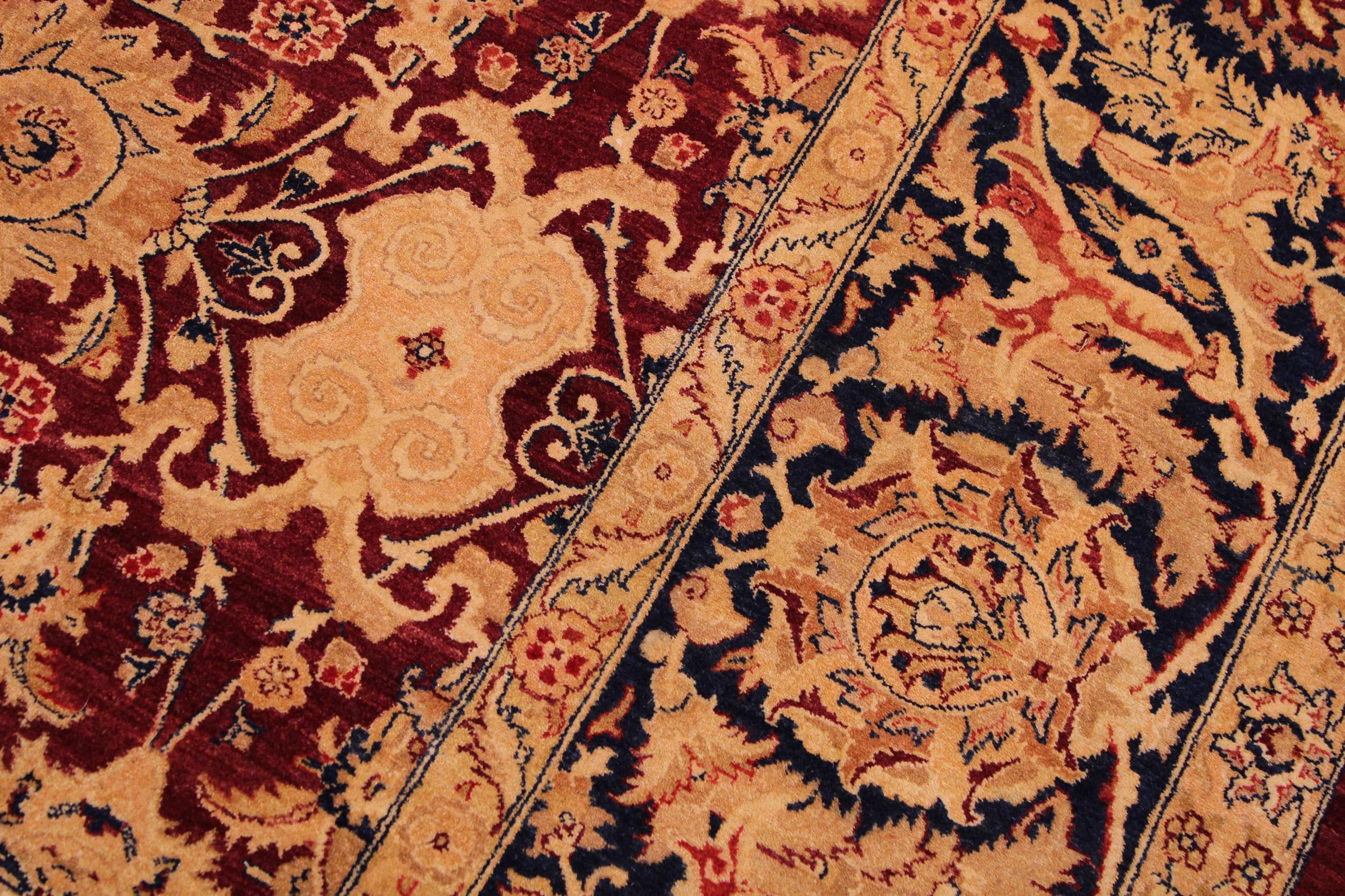 handmade Traditional Tabriz Red Blue Hand Knotted RECTANGLE 100% WOOL area rug 9 x 12