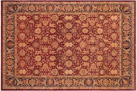 handmade Traditional Tabriz Red Blue Hand Knotted RECTANGLE 100% WOOL area rug 9 x 12