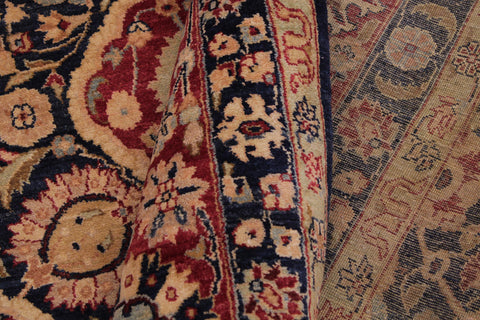 handmade Traditional Kirman Blue Red Hand Knotted RECTANGLE 100% WOOL area rug 9x12