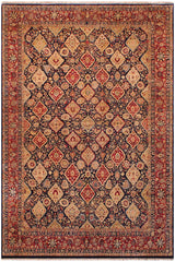 Traditional Kirman Clara Blue Red Hand Knotted Area rugs 9 x 12