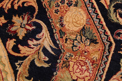 Vintage Tamour Amira Blue/Tan Wool Rug - 9'2'' x 12'6''