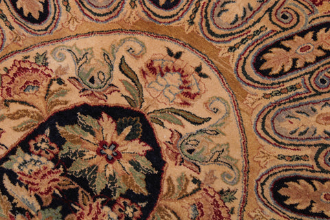 handmade Traditional Tamour Blue Lt. Tan Hand Knotted RECTANGLE 100% WOOL area rug 9 x 13