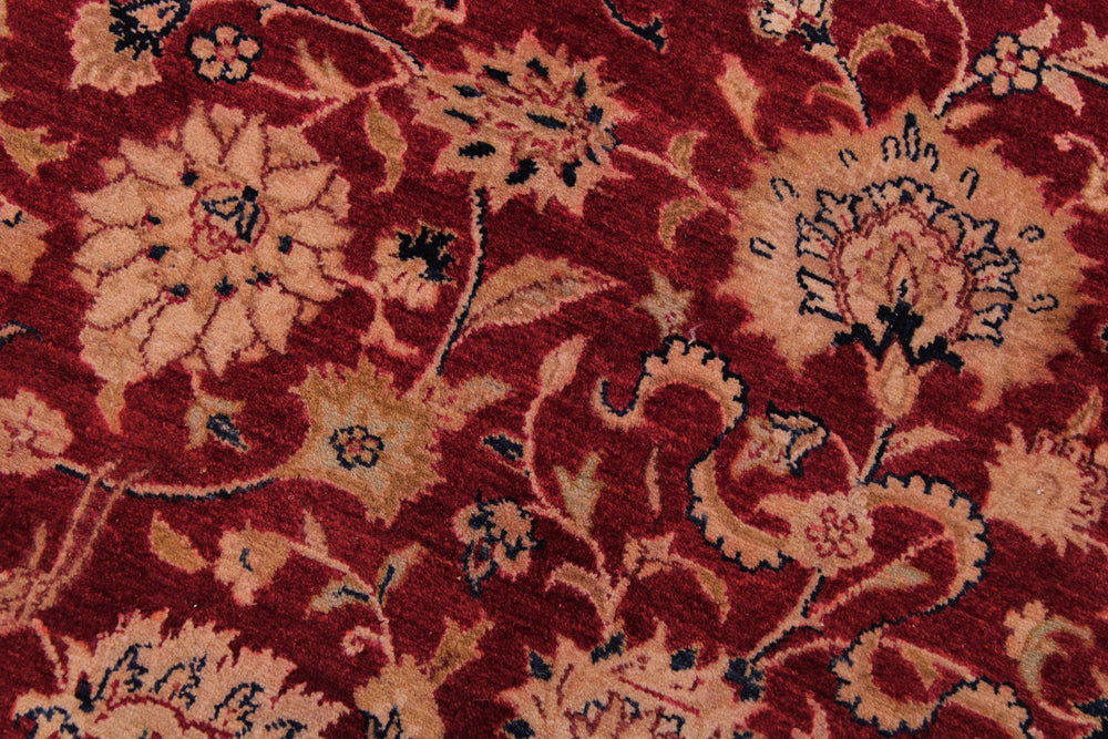 handmade Traditional Agra Red Blue Hand Knotted RECTANGLE 100% WOOL area rug 9x12