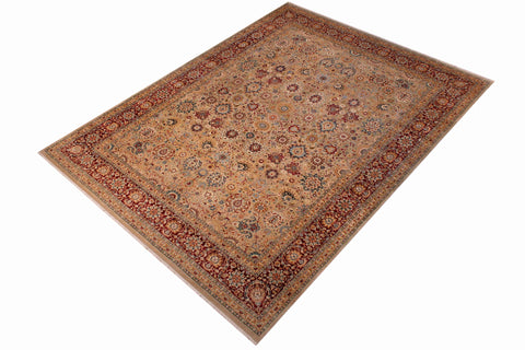 handmade Traditional Tabriz Lt. Gray Drk. Red Hand Knotted RECTANGLE 100% WOOL area rug 9x12