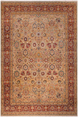 Traditional Tabriz Imani Lt. Gray Drk. Red Hand Knotted Area rugs 9 x 12
