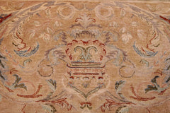 Vintage Firdous Watson Green/Tan Wool Rug - 9'2'' x 12'8''