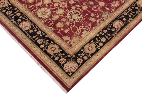 handmade Traditional Sina Red Black Hand Knotted RECTANGLE 100% WOOL area rug 9x12
