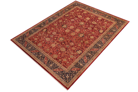handmade Traditional Kashan Red Blue Hand Knotted RECTANGLE 100% WOOL area rug 9x12