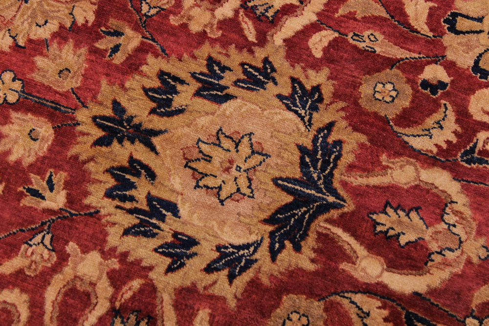 handmade Traditional Kashan Red Blue Hand Knotted RECTANGLE 100% WOOL area rug 9x12