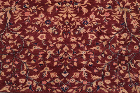 handmade Traditional Kashan Drk. Red Blue Hand Knotted RECTANGLE 100% WOOL area rug 9x12