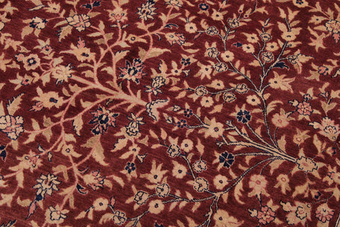 handmade Traditional Kashan Drk. Red Blue Hand Knotted RECTANGLE 100% WOOL area rug 9x12