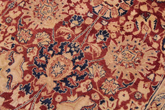 Antique Agra Khalil Red/Blue Wool Rug - 9'3'' x 12'5''