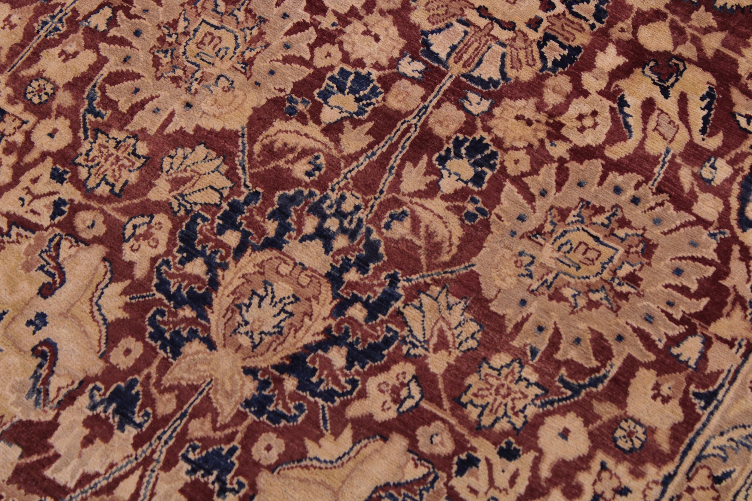 handmade Transitional Agra Red Blue Hand Knotted RECTANGLE 100% WOOL area rug 9 x 12