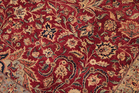 handmade Traditional Agra Red Lt. Blue Hand Knotted RECTANGLE 100% WOOL area rug 9x12