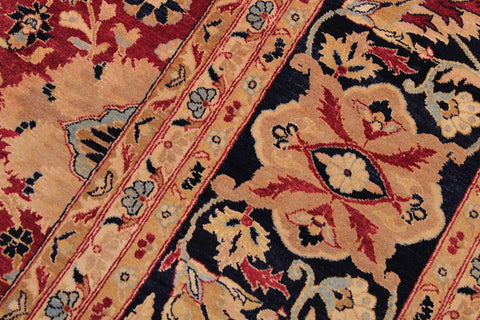 handmade Traditional Mahal Red Blue  RECTANGLE 100% WOOL area rug 9x12