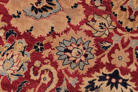 handmade Traditional Mahal Red Blue  RECTANGLE 100% WOOL area rug 9x12