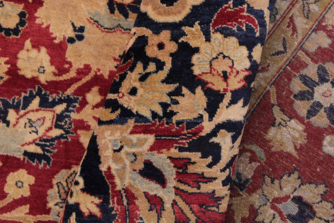 handmade Traditional Mahal Red Blue  RECTANGLE 100% WOOL area rug 9x12