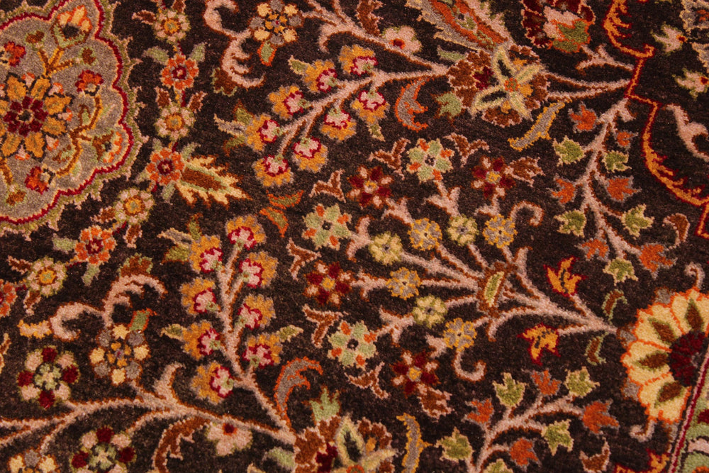handmade Traditional  Chocolate Lt. Gray Hand Knotted RECTANGLE 100% WOOL area rug 9' x 12'