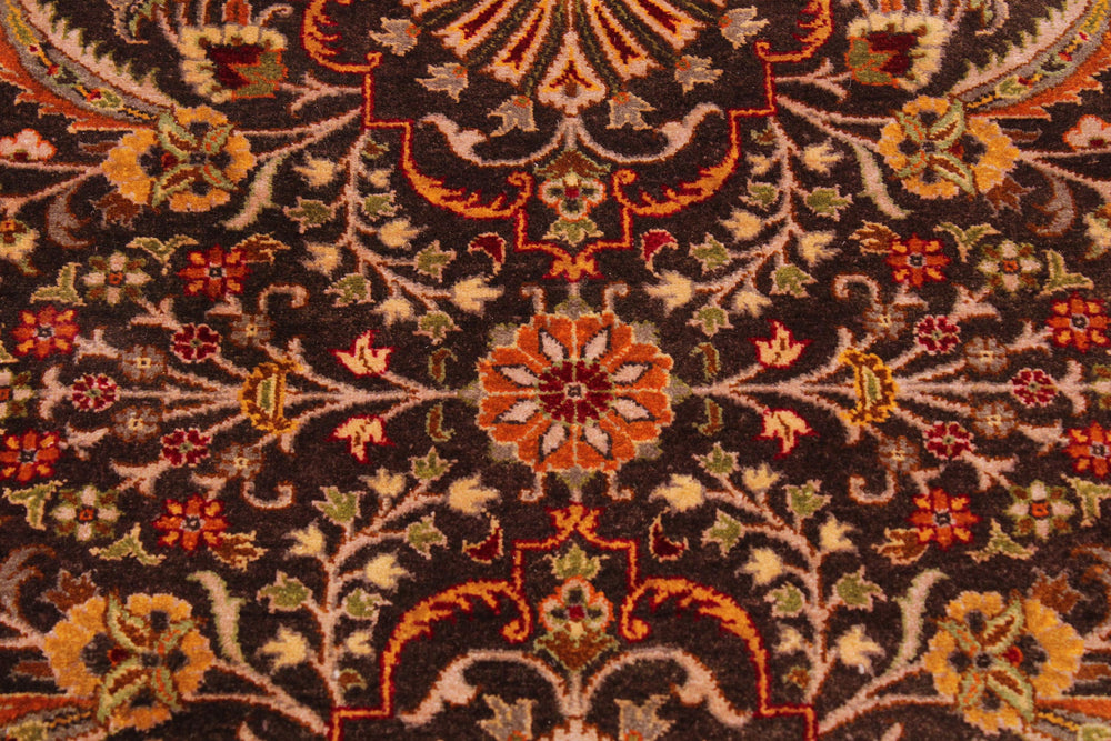 handmade Traditional  Chocolate Lt. Gray Hand Knotted RECTANGLE 100% WOOL area rug 9' x 12'
