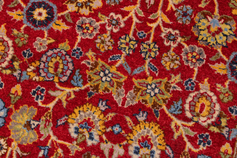 handmade Transitional  Red Blue Hand Knotted RECTANGLE 100% WOOL area rug 9' x 12'