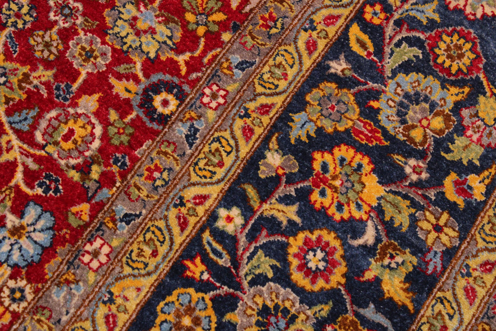 handmade Transitional  Red Blue Hand Knotted RECTANGLE 100% WOOL area rug 9' x 12'