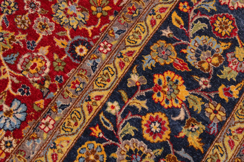 handmade Transitional  Red Blue Hand Knotted RECTANGLE 100% WOOL area rug 9' x 12'