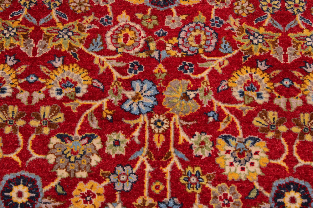 handmade Transitional  Red Blue Hand Knotted RECTANGLE 100% WOOL area rug 9' x 12'