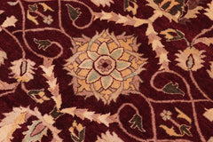 handmade Traditional Agra Red Gold Hand Knotted RECTANGLE 100% WOOL area rug 10' x 14'