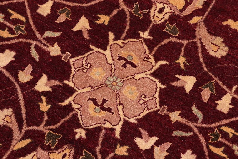 handmade Traditional Agra Red Gold Hand Knotted RECTANGLE 100% WOOL area rug 10' x 14'