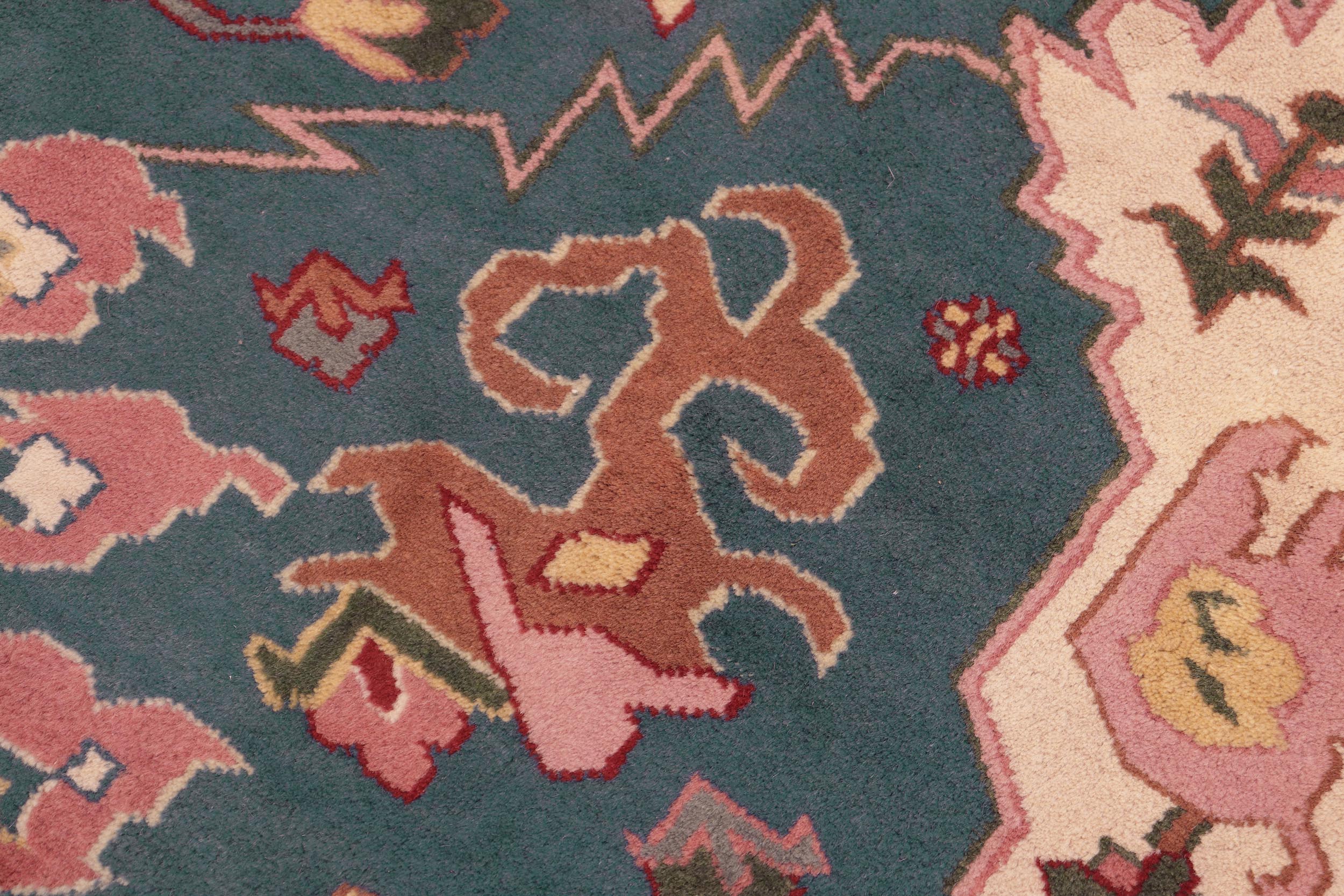 handmade Traditional Kafkaz Blue Pink Hand Knotted RECTANGLE 100% WOOL area rug 8' x 10'