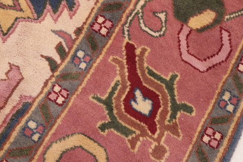 handmade Traditional Kafkaz Blue Pink Hand Knotted RECTANGLE 100% WOOL area rug 8' x 10'