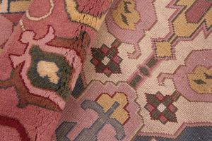 handmade Traditional Kafkaz Blue Pink Hand Knotted RECTANGLE 100% WOOL area rug 8' x 10'
