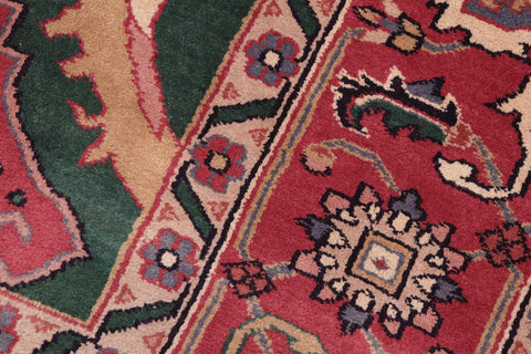 handmade Traditional Loose Weave Green Rust Hand Knotted RECTANGLE 100% WOOL area rug 8' x 10'