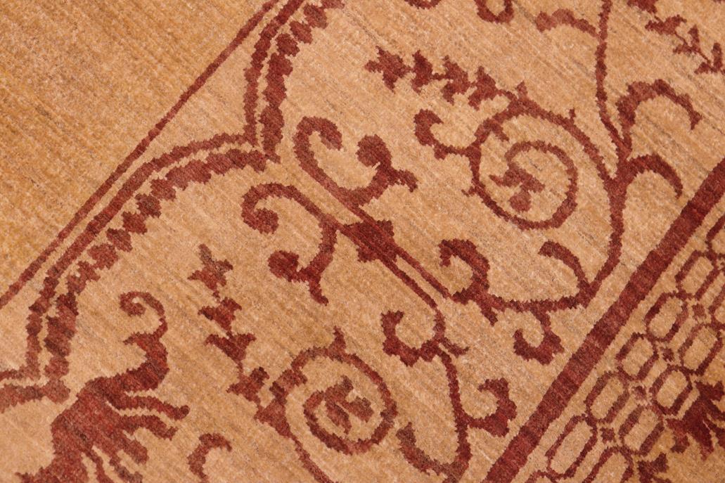 handmade Modern Kafkaz Green Ivory Hand Knotted RECTANGLE 100% WOOL area rug 9 x 10