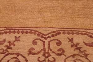 handmade Modern Kafkaz Green Ivory Hand Knotted RECTANGLE 100% WOOL area rug 9' x 10'